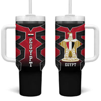 Egypt Flag Emblem Tumbler With Handle with Red Black Bold Spirit