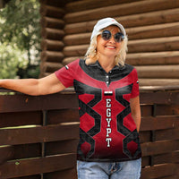 Egypt Flag Emblem Women Polo Shirt with Red Black Bold Spirit