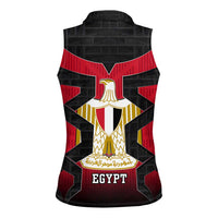 Egypt Flag Emblem Women Sleeveless Polo Shirt with Red Black Bold Spirit