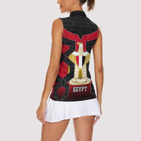 Egypt Flag Emblem Women Sleeveless Polo Shirt with Red Black Bold Spirit