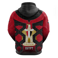 Egypt Flag Emblem Zip Hoodie with Red Black Bold Spirit