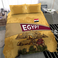 Egyptian Pyramids and Anubis Bedding Set with Camel Caravan Desert
