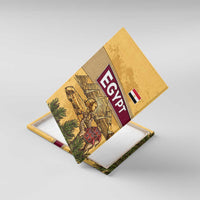 Egyptian Pyramids and Anubis Canvas Wall Art with Camel Caravan Desert