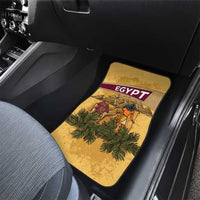 Egyptian Pyramids and Anubis Car Mats with Camel Caravan Desert