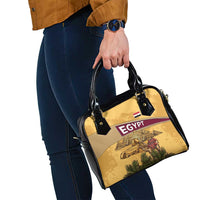 Egyptian Pyramids and Anubis Shoulder Handbag with Camel Caravan Desert