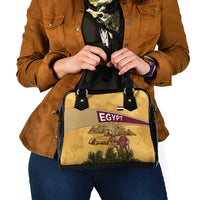 Egyptian Pyramids and Anubis Shoulder Handbag with Camel Caravan Desert