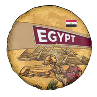 Egyptian Pyramids and Anubis Spare Tire Cover with Camel Caravan Desert