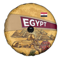 Egyptian Pyramids and Anubis Spare Tire Cover with Camel Caravan Desert