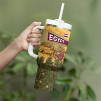 Egyptian Pyramids and Anubis Tumbler With Handle with Camel Caravan Desert
