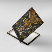 Pharaoh King Tut Egypt Canvas Wall Art with Hieroglyphic Gold Pattern