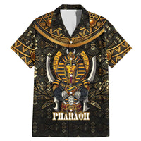 Pharaoh King Tut Egypt Family Matching Mermaid Dress and Hawaiian Shirt with Hieroglyphic Gold Pattern