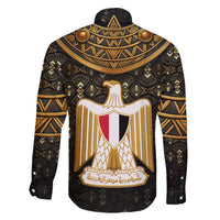 Pharaoh King Tut Egypt Family Matching Tank Maxi Dress and Hawaiian Shirt with Hieroglyphic Gold Pattern