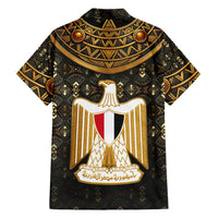 Pharaoh King Tut Egypt Hawaiian Shirt with Hieroglyphic Gold Pattern