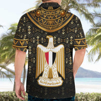 Pharaoh King Tut Egypt Hawaiian Shirt with Hieroglyphic Gold Pattern