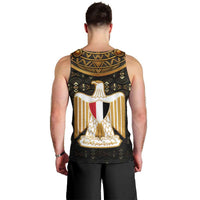 Pharaoh King Tut Egypt Men Tank Top with Hieroglyphic Gold Pattern
