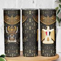 Pharaoh King Tut Egypt Skinny Tumbler with Hieroglyphic Gold Pattern