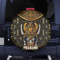 Pharaoh King Tut Egypt Spare Tire Cover with Hieroglyphic Gold Pattern