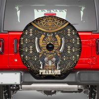 Pharaoh King Tut Egypt Spare Tire Cover with Hieroglyphic Gold Pattern