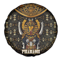 Pharaoh King Tut Egypt Spare Tire Cover with Hieroglyphic Gold Pattern