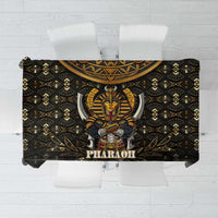 Pharaoh King Tut Egypt Tablecloth with Hieroglyphic Gold Pattern