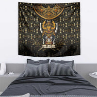 Pharaoh King Tut Egypt Tapestry with Hieroglyphic Gold Pattern