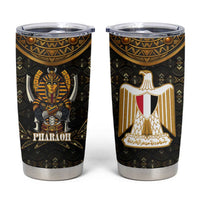 Pharaoh King Tut Egypt Tumbler Cup with Hieroglyphic Gold Pattern