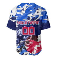 Personalized Japan Football Baseball Jersey Kitsune Samurai Mascot - Traditional Wave Heritage