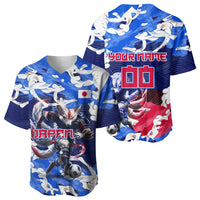 Personalized Japan Football Baseball Jersey Kitsune Samurai Mascot - Traditional Wave Heritage