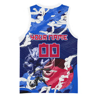 Personalized Japan Football Basketball Jersey Kitsune Samurai Mascot - Traditional Wave Heritage