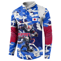 Personalized Japan Football Button Sweatshirt Kitsune Samurai Mascot - Traditional Wave Heritage