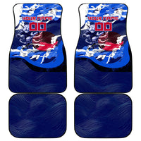 Personalized Japan Football Car Mats Kitsune Samurai Mascot - Traditional Wave Heritage