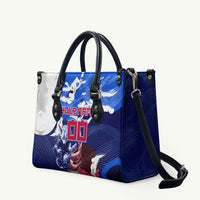 Personalized Japan Football Leather Bag Kitsune Samurai Mascot - Traditional Wave Heritage
