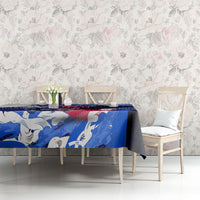 Personalized Japan Football Tablecloth Kitsune Samurai Mascot - Traditional Wave Heritage