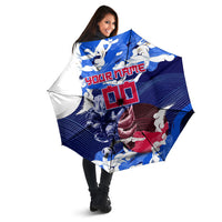 Personalized Japan Football Umbrella Kitsune Samurai Mascot - Traditional Wave Heritage