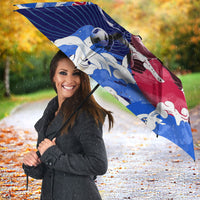 Personalized Japan Football Umbrella Kitsune Samurai Mascot - Traditional Wave Heritage
