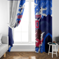 Personalized Japan Football Window Curtain Kitsune Samurai Mascot - Traditional Wave Heritage