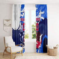 Personalized Japan Football Window Curtain Kitsune Samurai Mascot - Traditional Wave Heritage