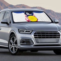 Personalized Japan Football Kitsune Mascot Auto Sun Shade Samurai Blue Chrysanthemum Flame
