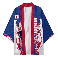 Personalized Japan Football Kitsune Mascot Kimono Samurai Blue Chrysanthemum Flame