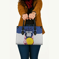 Personalized Japan Football Kitsune Mascot Leather Bag Samurai Blue Chrysanthemum Flame