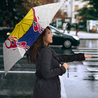 Personalized Japan Football Kitsune Mascot Umbrella Samurai Blue Chrysanthemum Flame
