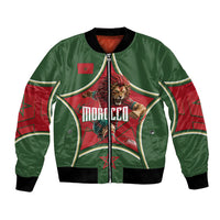 Personalized Morocco Football Atlas Lion Bomber Jacket Moroccan Star National Flag