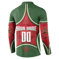 Personalized Morocco Football Atlas Lion Button Sweatshirt Moroccan Star National Flag