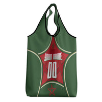 Personalized Morocco Football Atlas Lion Grocery Bag Moroccan Star National Flag