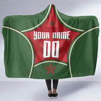 Personalized Morocco Football Atlas Lion Hooded Blanket Moroccan Star National Flag