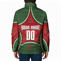 Personalized Morocco Football Atlas Lion Padded Jacket Moroccan Star National Flag