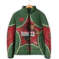 Personalized Morocco Football Atlas Lion Padded Jacket Moroccan Star National Flag