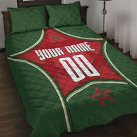 Personalized Morocco Football Atlas Lion Quilt Bed Set Moroccan Star National Flag