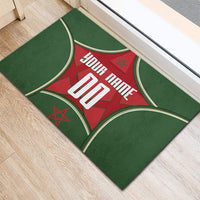 Personalized Morocco Football Atlas Lion Rubber Doormat Moroccan Star National Flag