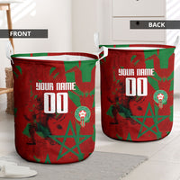 Personalized Morocco Football Laundry Basket Atlas Lion Grunge Star Mascot